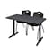 Cain Rectangle Tables > Training Tables > Cain Training Table & Chair Sets, 48 W, 24 L, 29 H, Grey MTRCT4824GY47BK - alternate 1